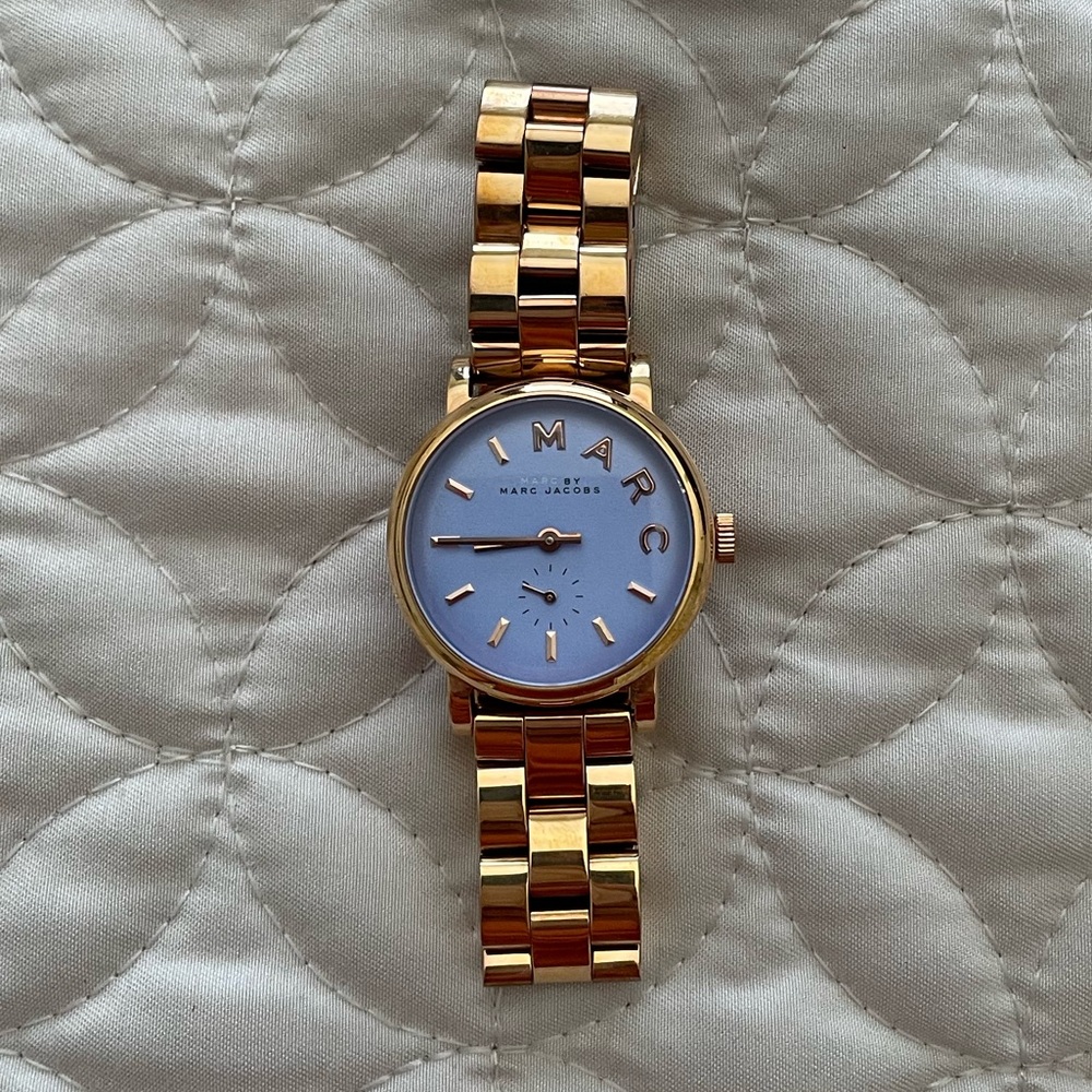 Marc Jacobs Rose Gold Blue Face Watch